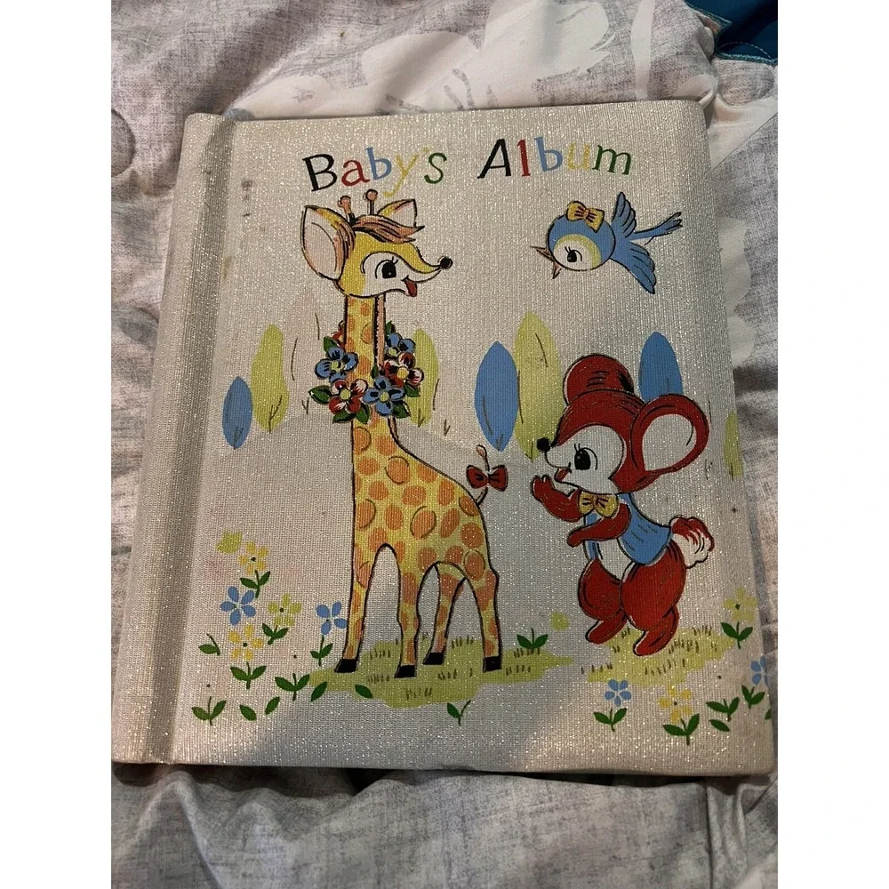 Vintage Kitschy‎ Photo Album Scrapbook Japan Giraffe  Birds Bear New Baby Book